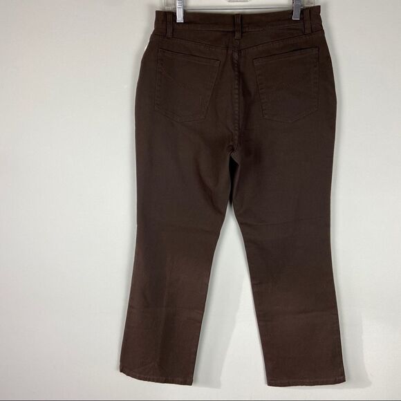 Nwt High waisted tan brown trousers pants jeans. French dress Peggy cut 12P - Picture 6 of 9